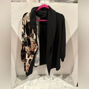 SHIEN half black half chain print blazer